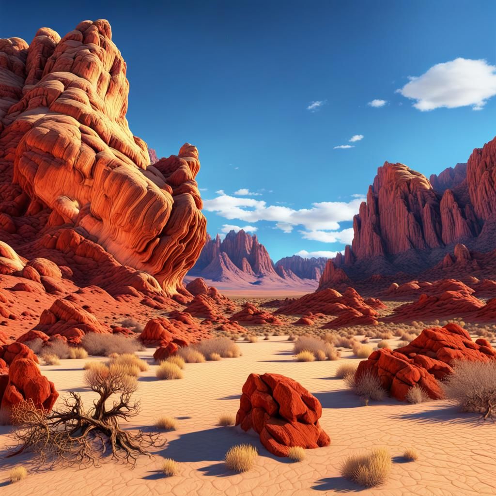Vivid Desert Landscape at Gold Butte in 8K