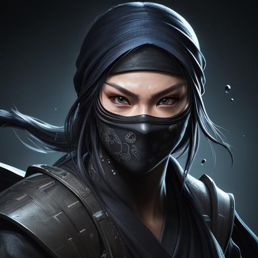 Hyperrealistic Ninja Splash Art Concept