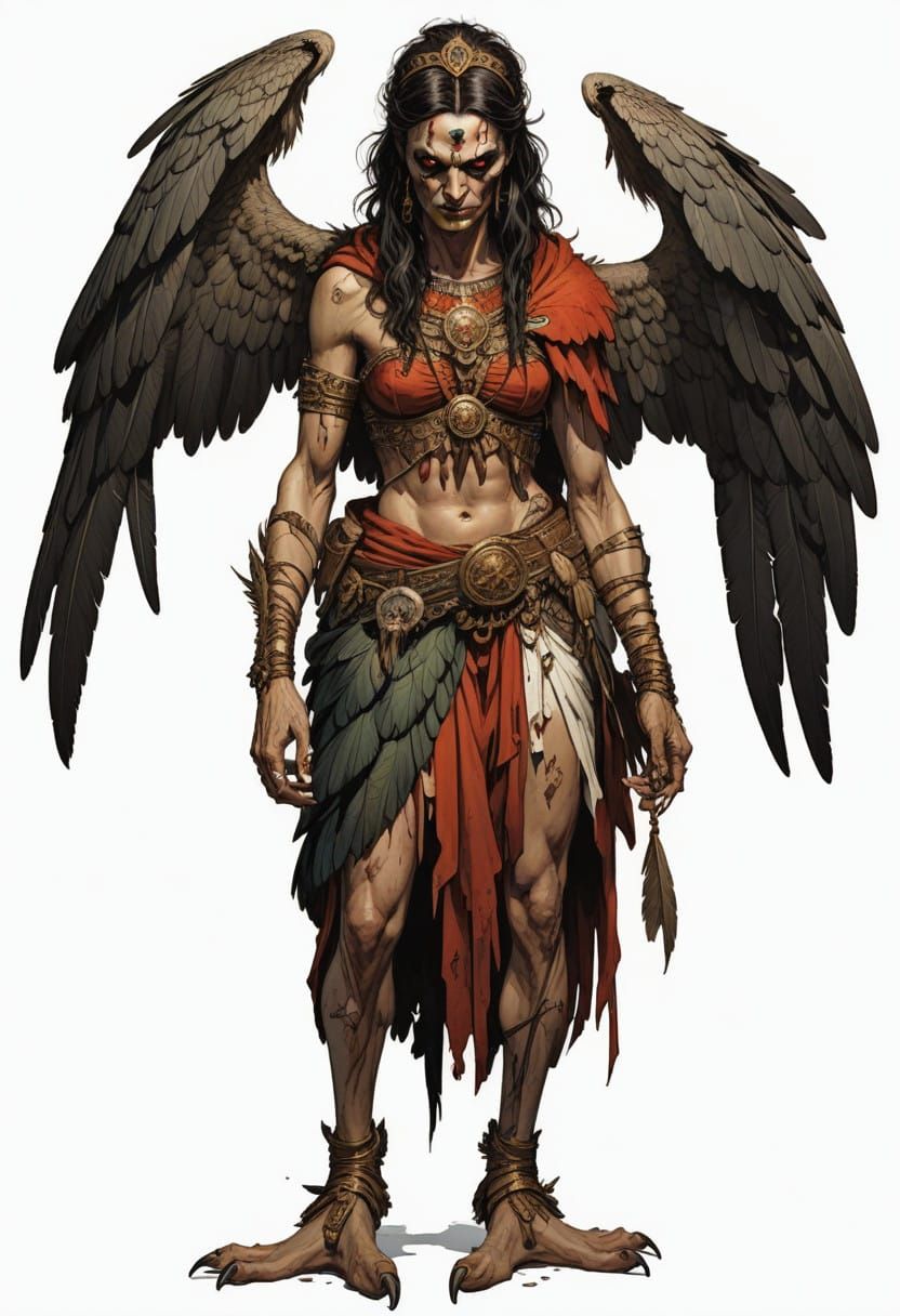 Surreal Goddess of the Underworld in Ancient Greek Art Style