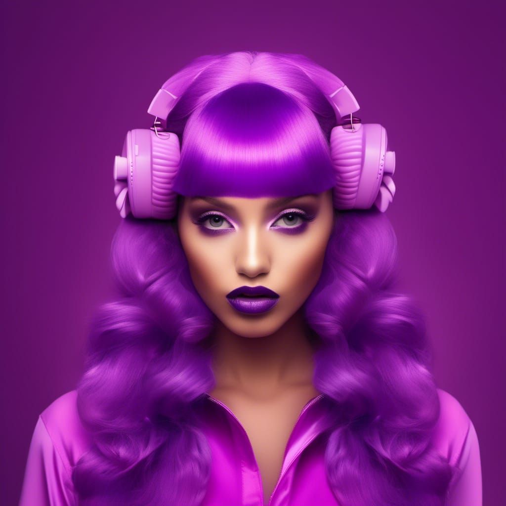 Friendly but Dangerous Purple Alien in Ethereal Style