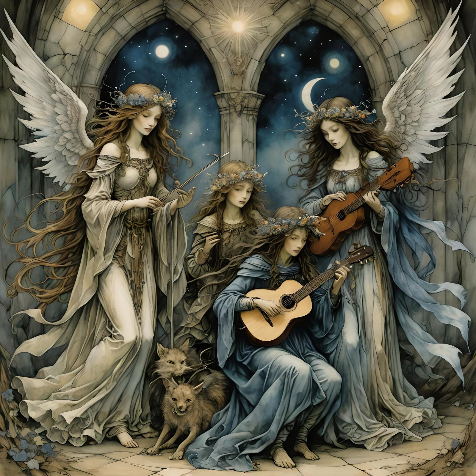 Angelic Cosmic Serenade in a Fantasy Style