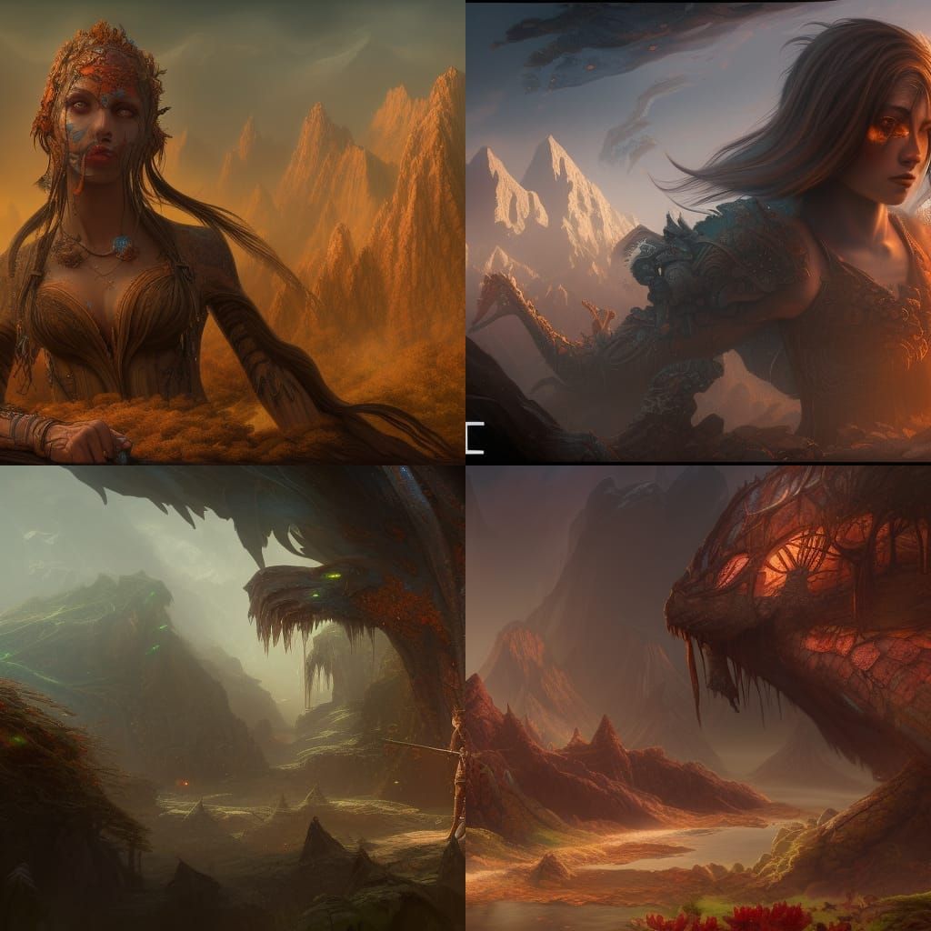 Detailed Matte Painting of an Ugly Woman