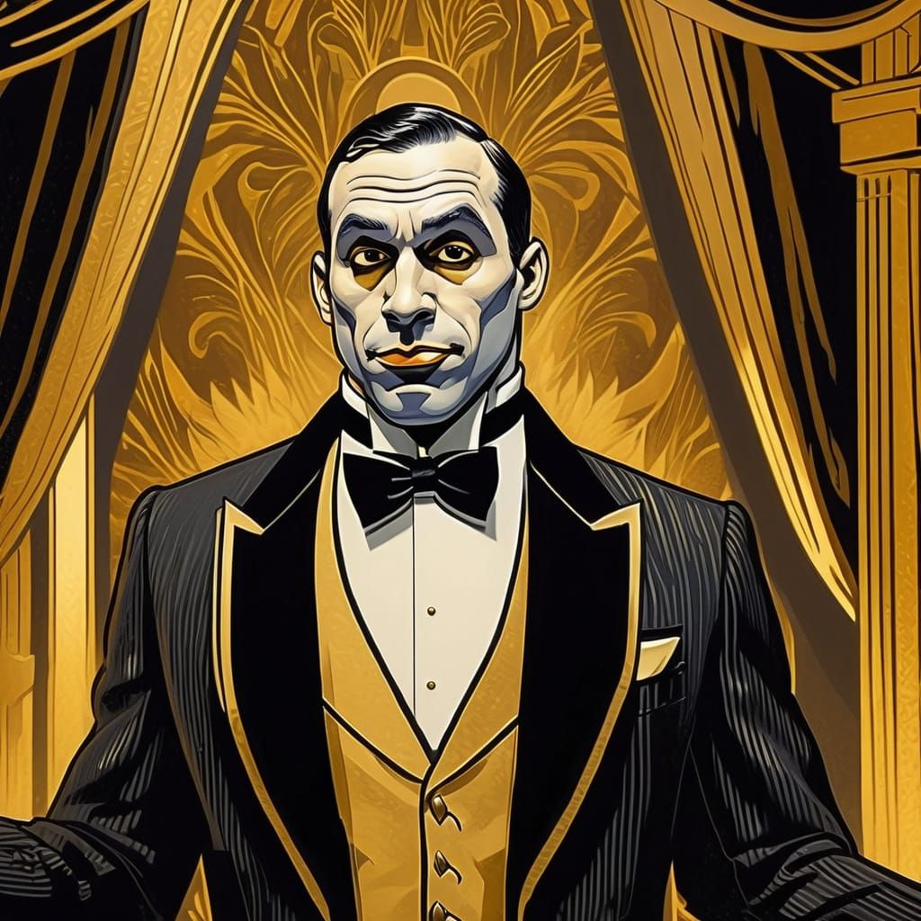 Hakeem Jeffries as Penguin in Art Deco Comic Style