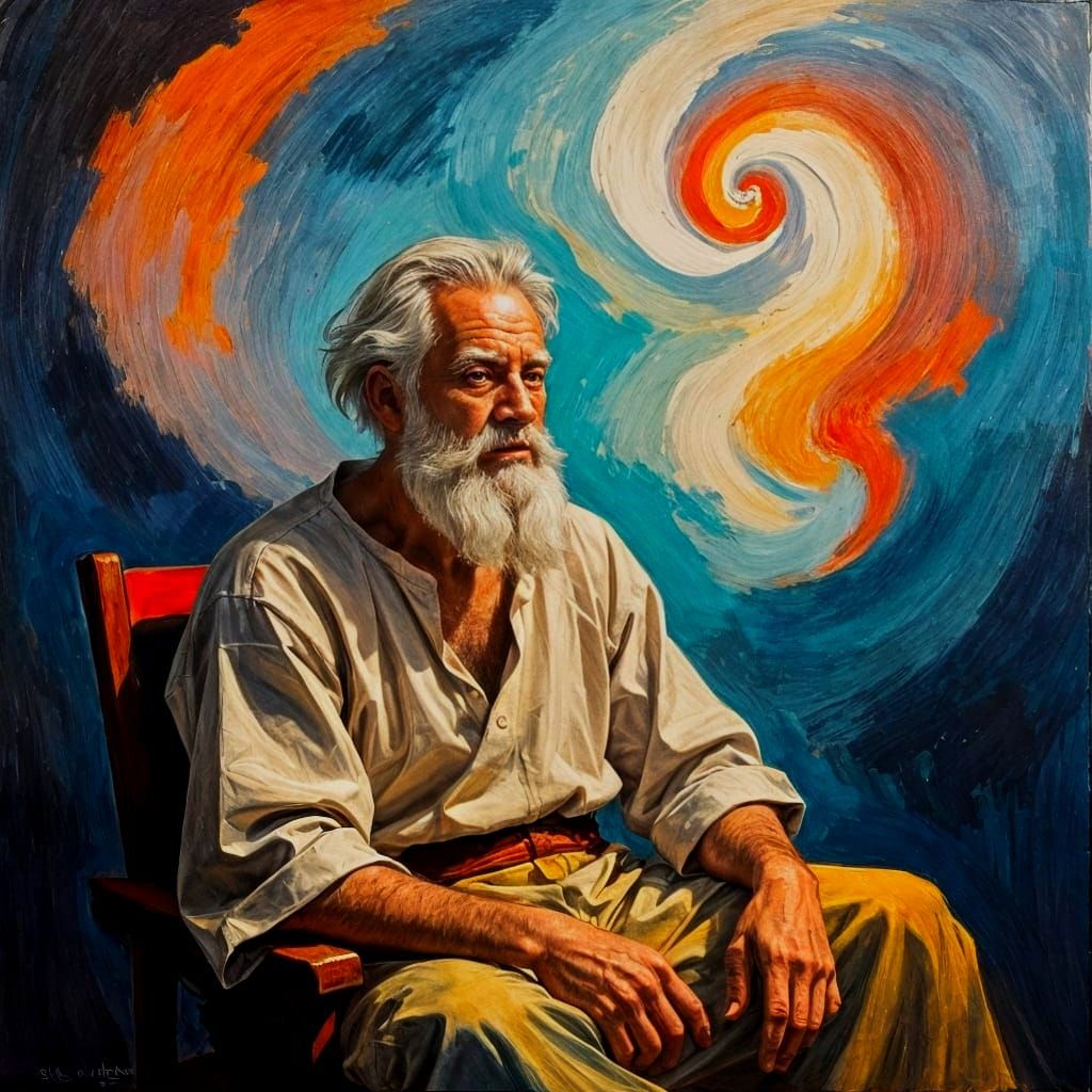 Mystical Realm: Abstract Portrait in Expressionist Style