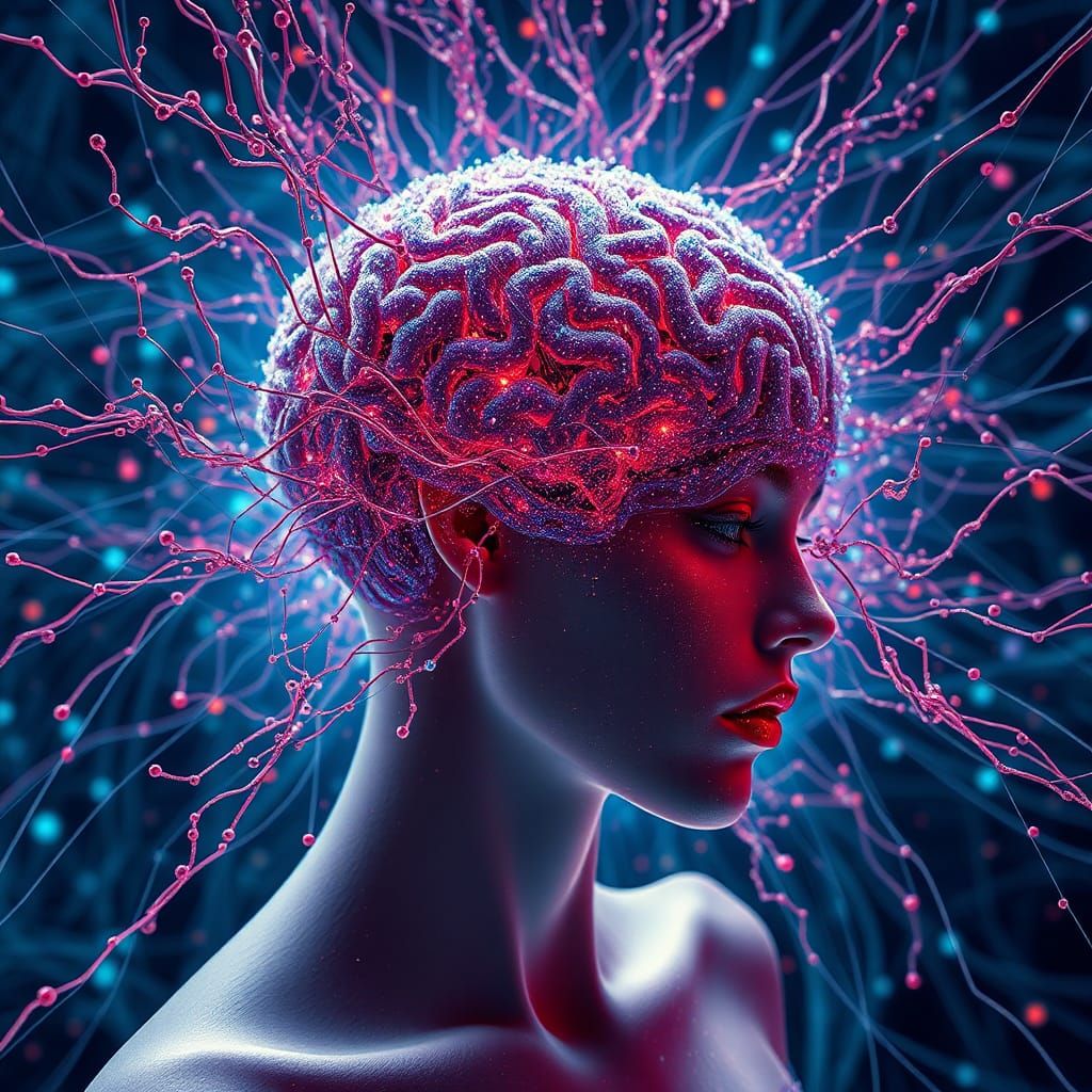 Brain Network in Warped Perspective: Digital Art