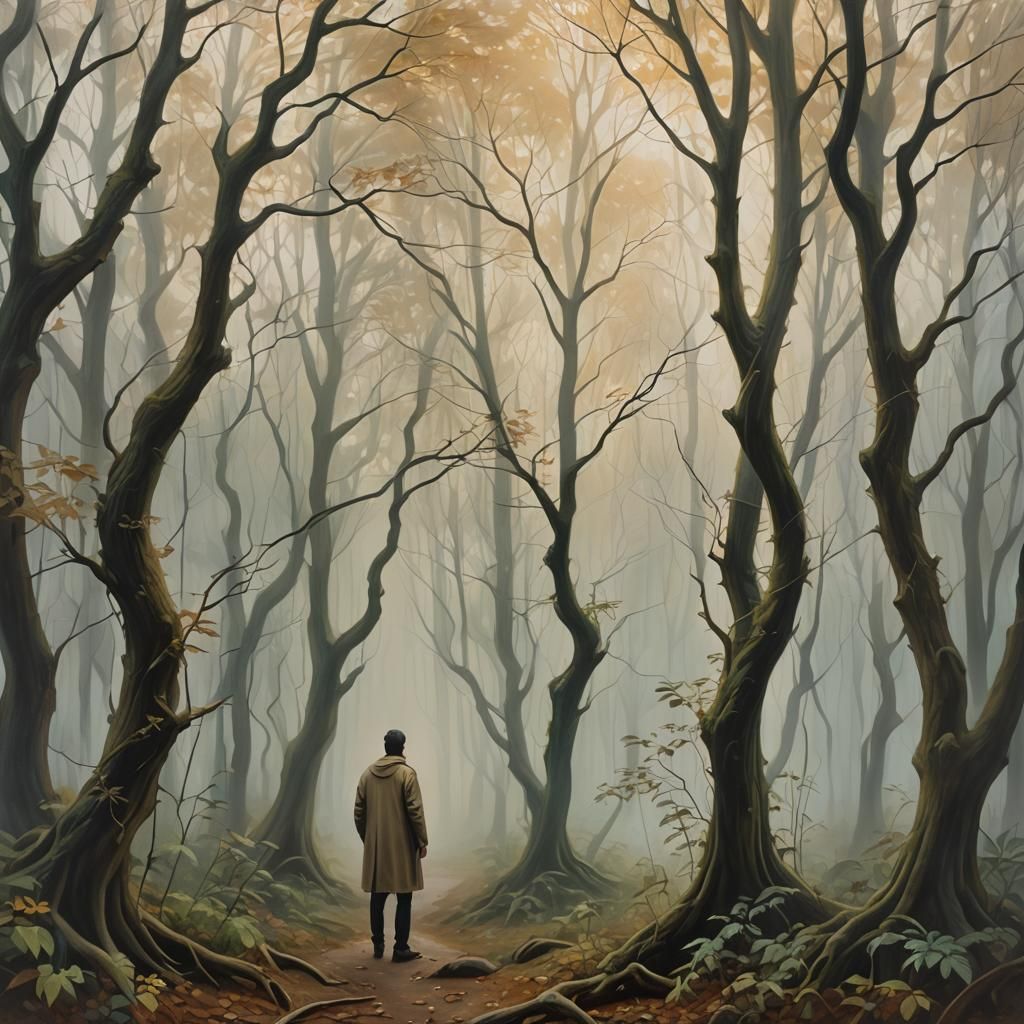 Misty Forest: Surrealism in Whispering Woods