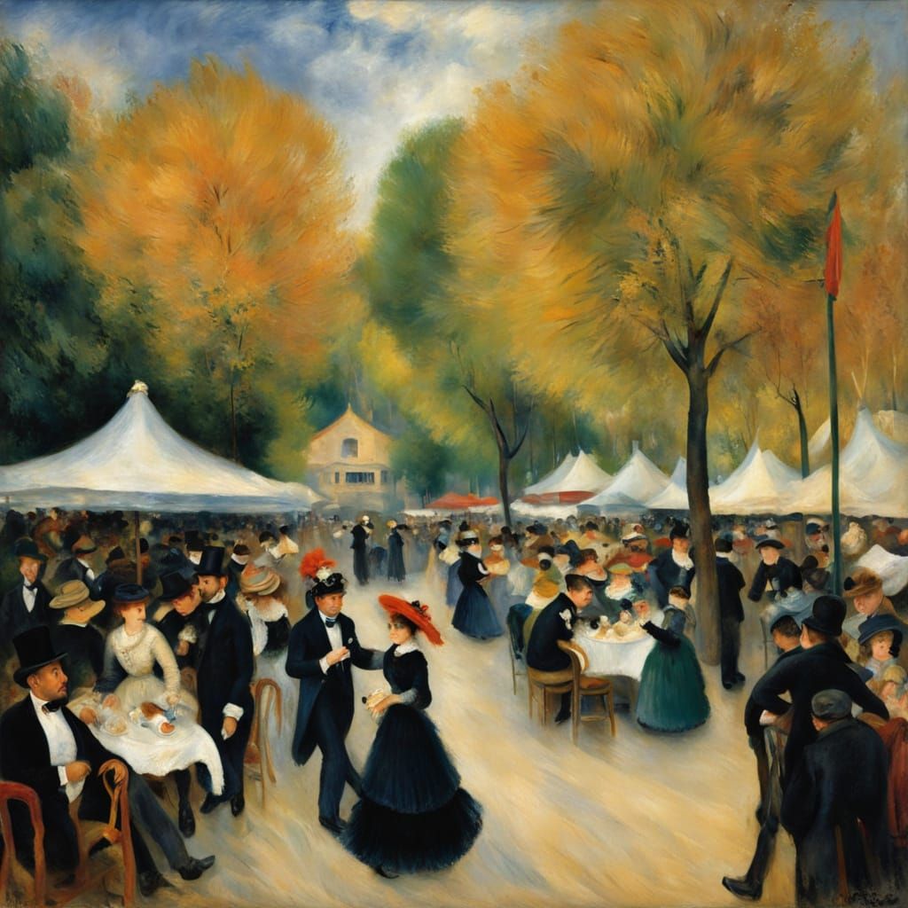 Vibrant Impressionist Dance Scene in a Minimalist Style