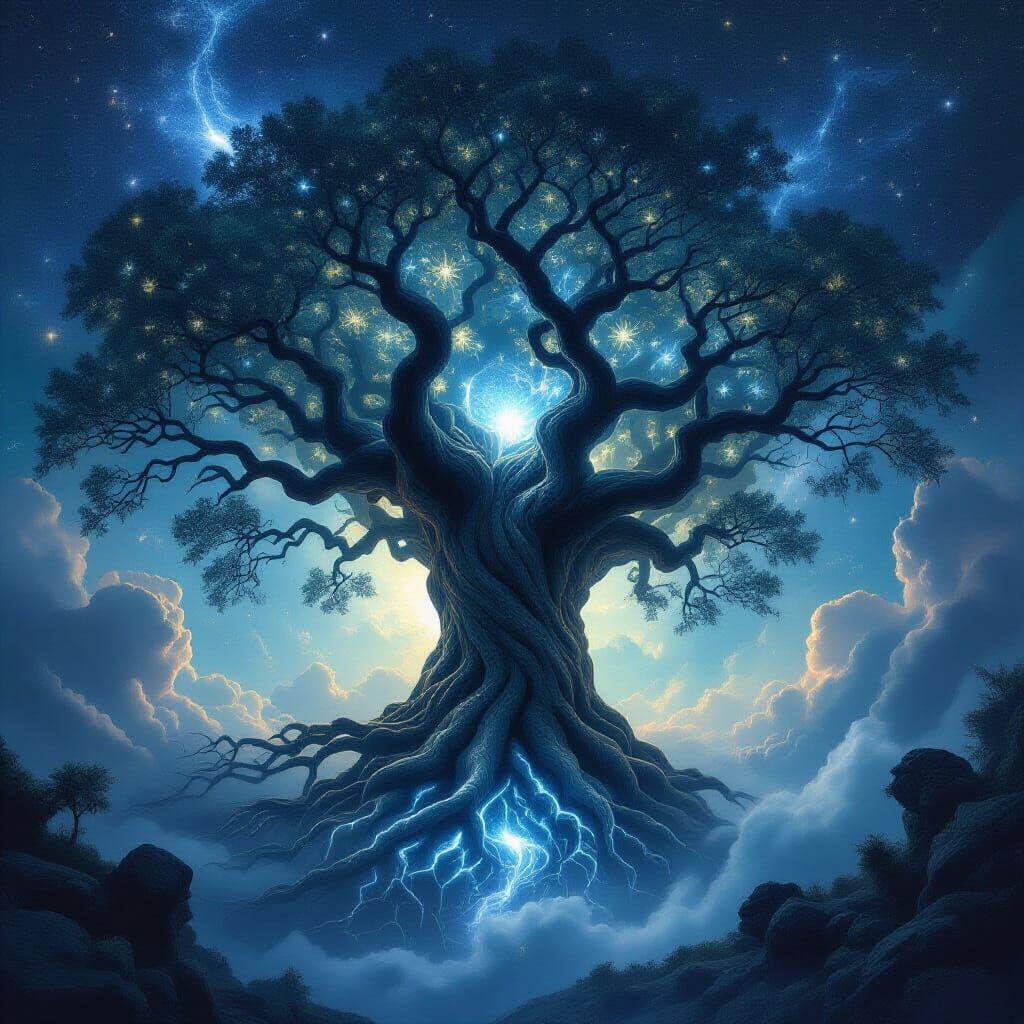 Ancient Nebula Tree of Liquid Moonlight