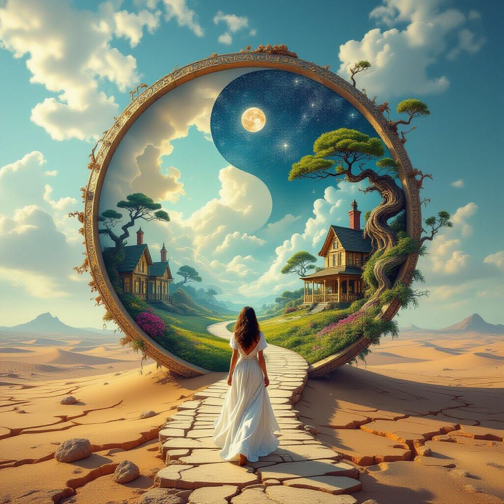 Surreal Stargate Dreamscape in a Garden of Fantasy