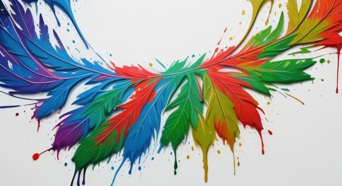 Vivid Graffiti Art of Intricate Leaves