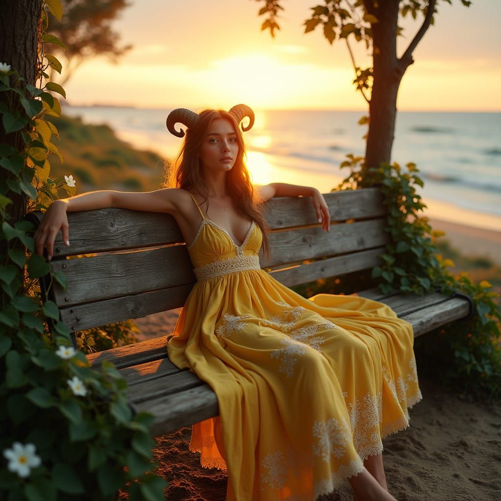 Gentle Seaside Satyr in Golden Hour