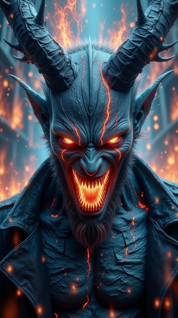 Gothic Dark Fantasy Man with Glowing Eyes