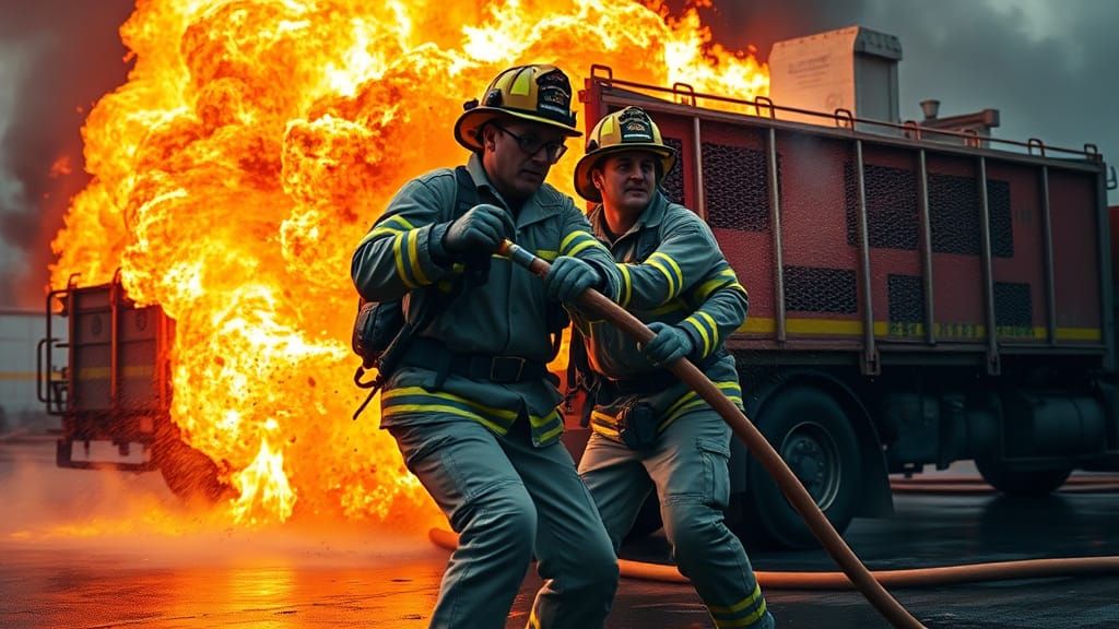 Firefighters Battle Truck Fire in Dramatic Realism