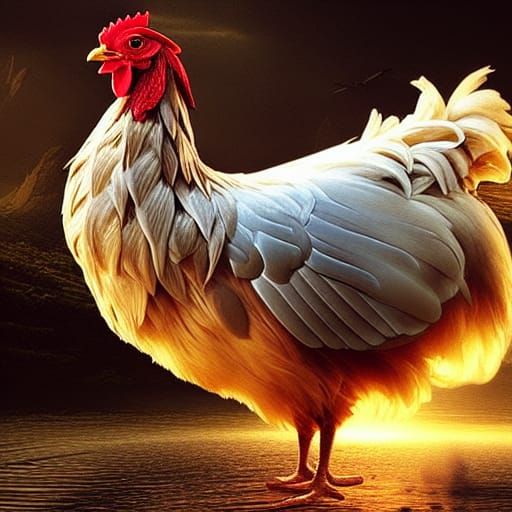 Majestic Chicken in Epic Digital Painting