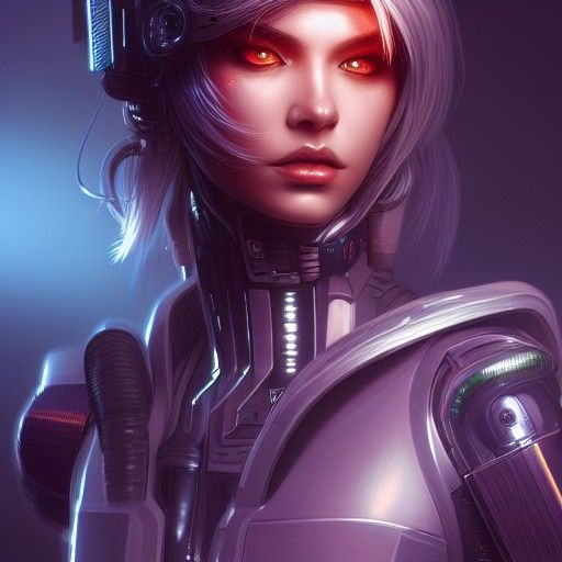 Hyperdetailed Cyberpunk Girl in Digital Art Style