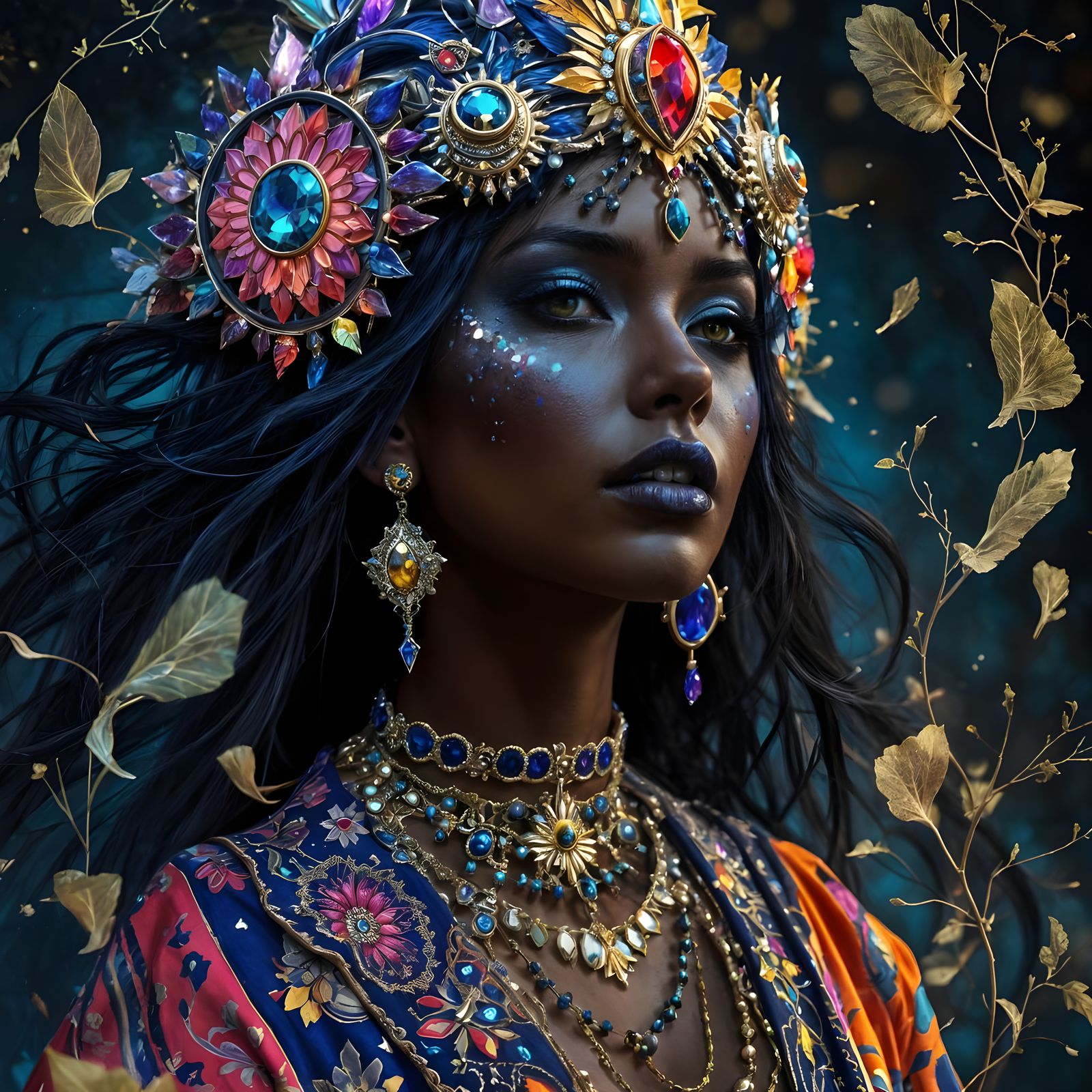 Hyperrealistic Portrait of Woman in Dark Fantasy Style