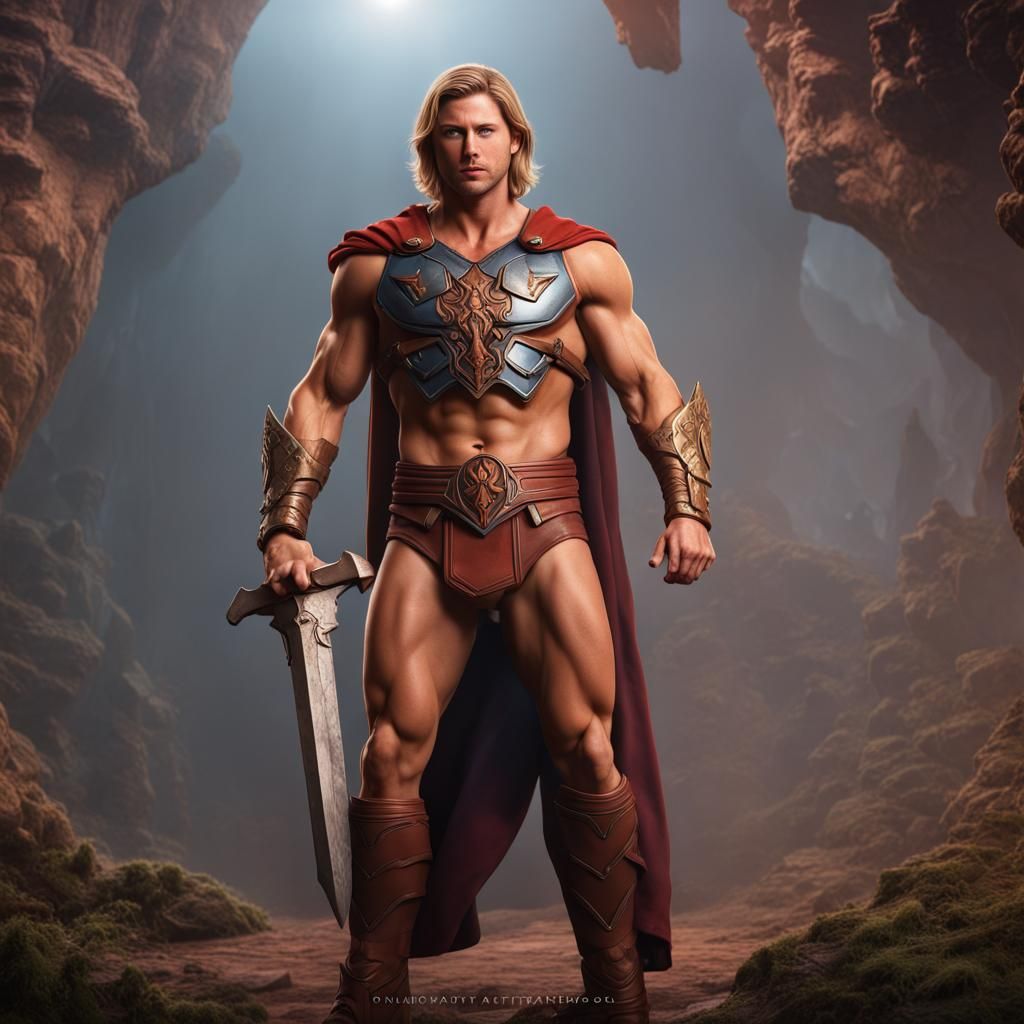 Jensen Ackles as He-Man: Hyperrealistic Art