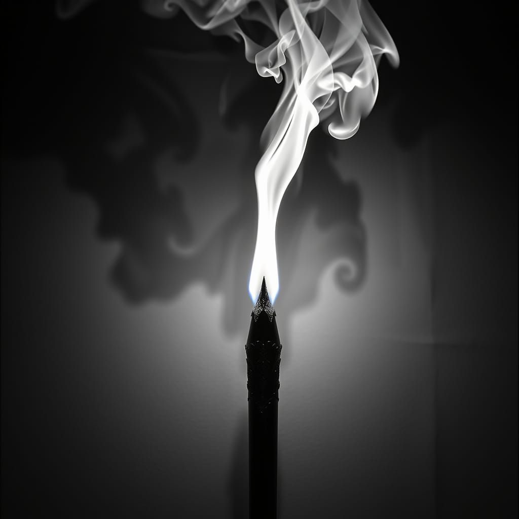 Elegant Pen Engulfed by Blazing Flames