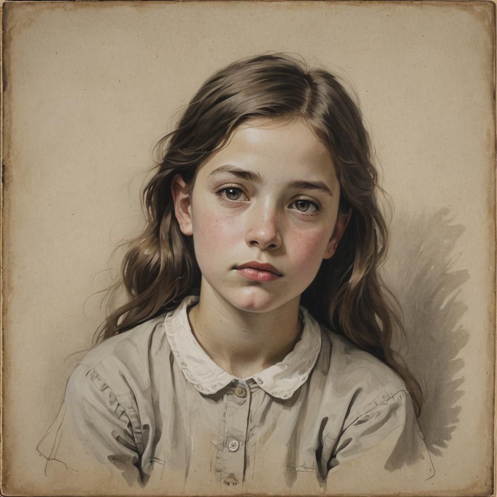 Portrait of a Daydreaming Young Girl