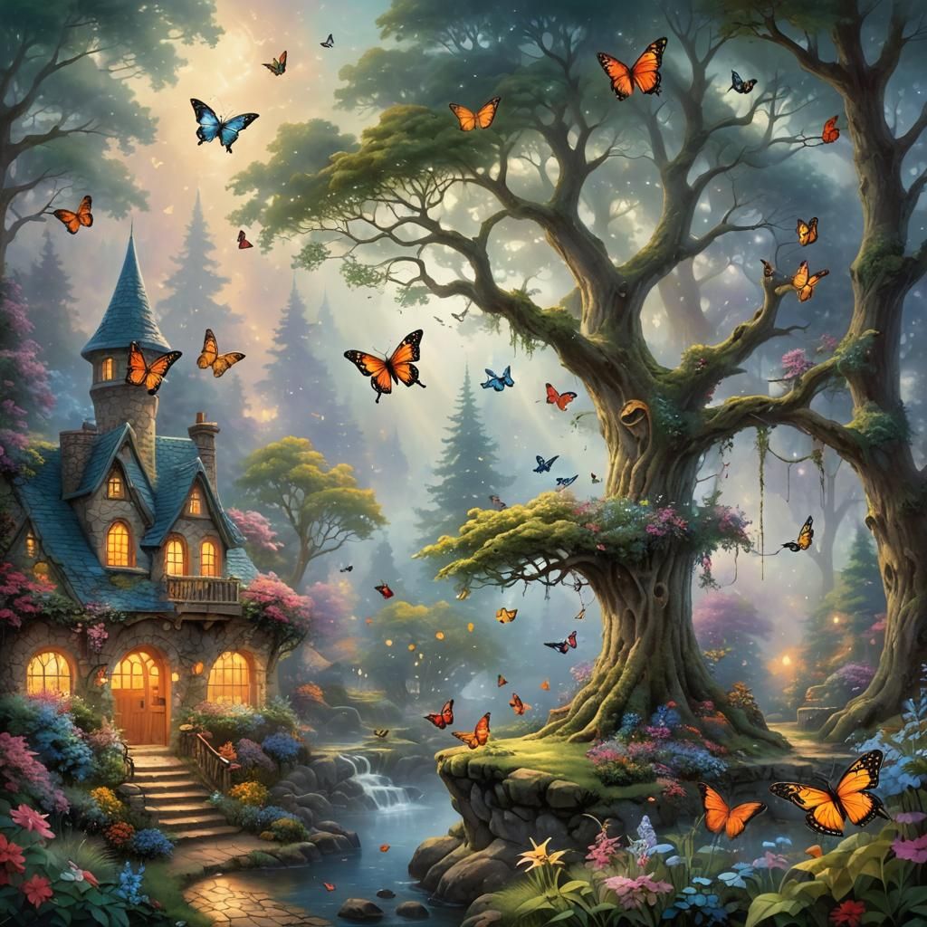 Ethereal Fantasy Animals in Hyperdetailed Landscape