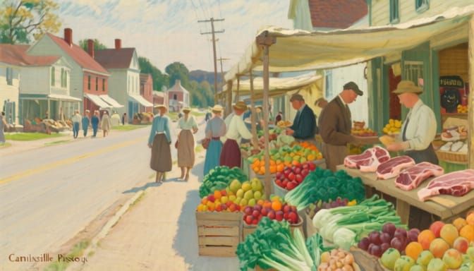 Vibrant Farmstand in Small Town Market