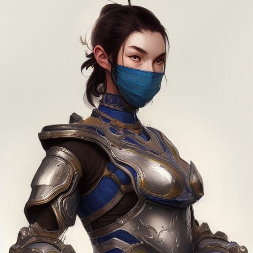 Ninja Warrior in Hyperdetailed Armor