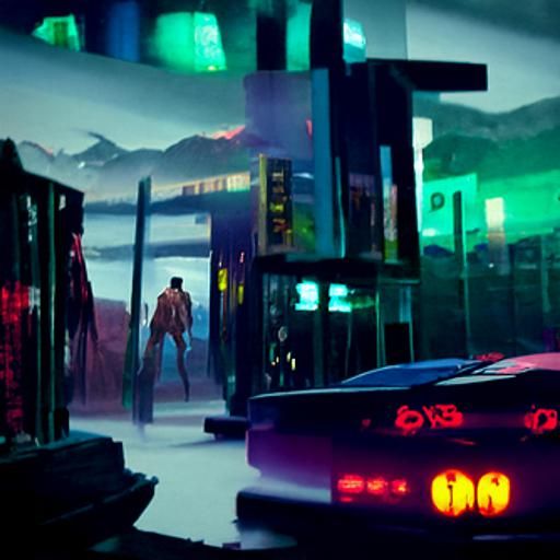 Cyberpunk Dragon Rider in Neon Cityscape