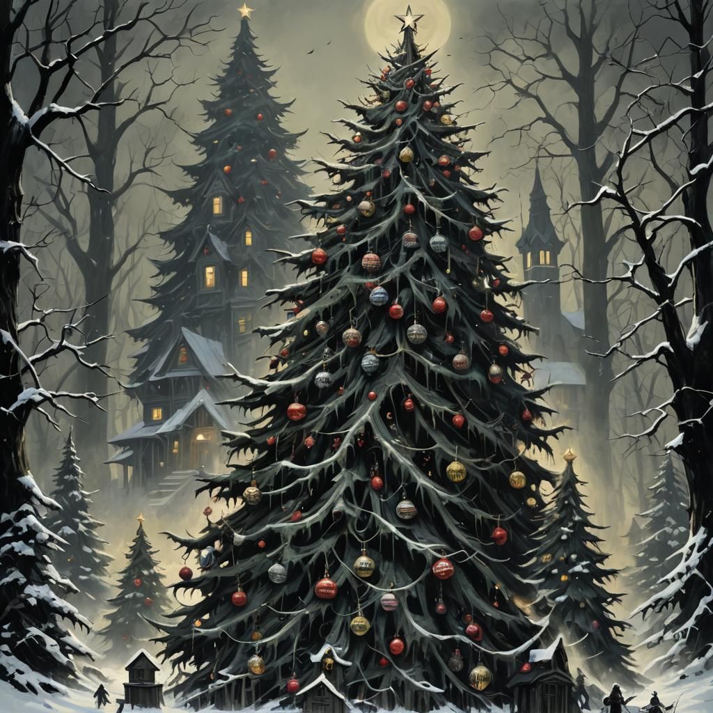 Sinister Gothic Christmas Tree Horror