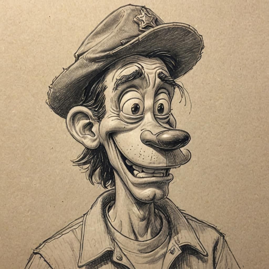 Goofy's Dark Day: Pencil Sketch of an Arrest