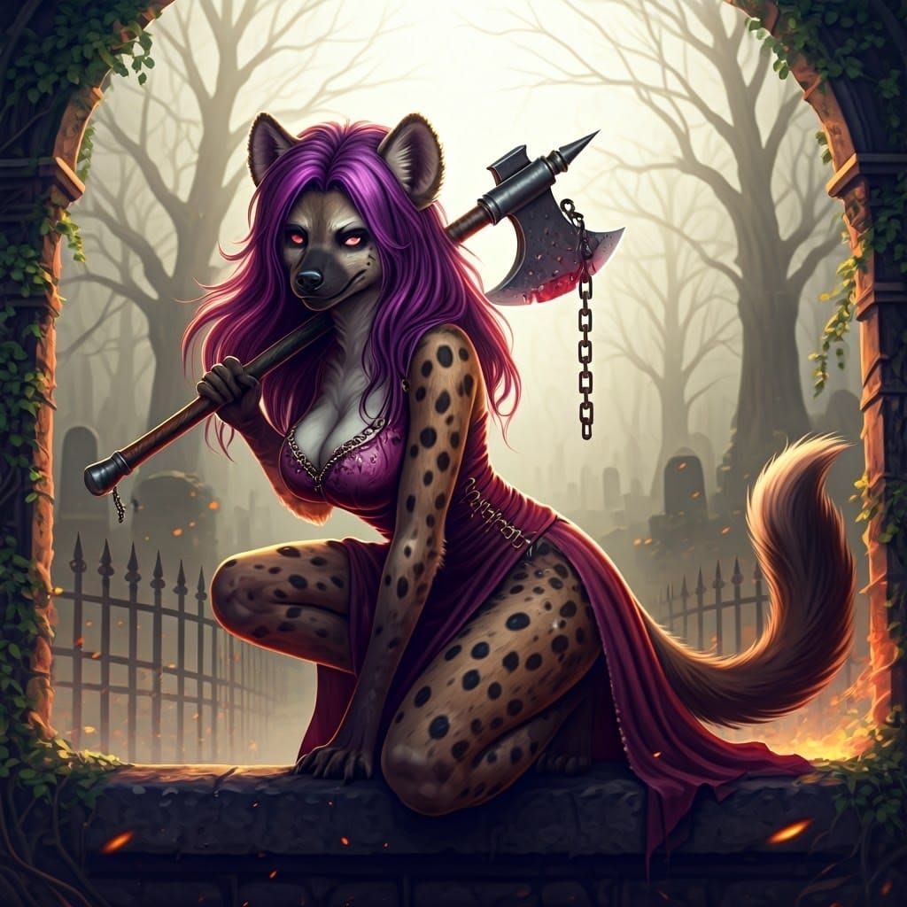 Cyberpunk Zombie Furry Goddess