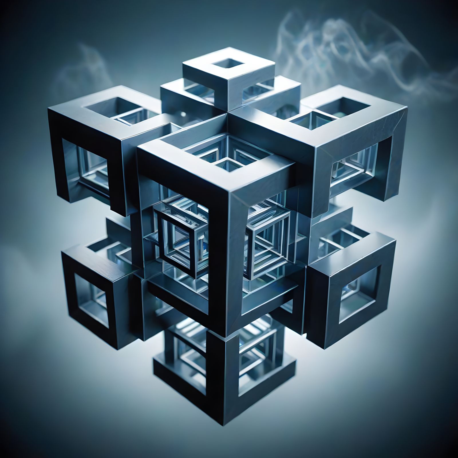 Surreal Geometric Abstraction with Impossible Construction