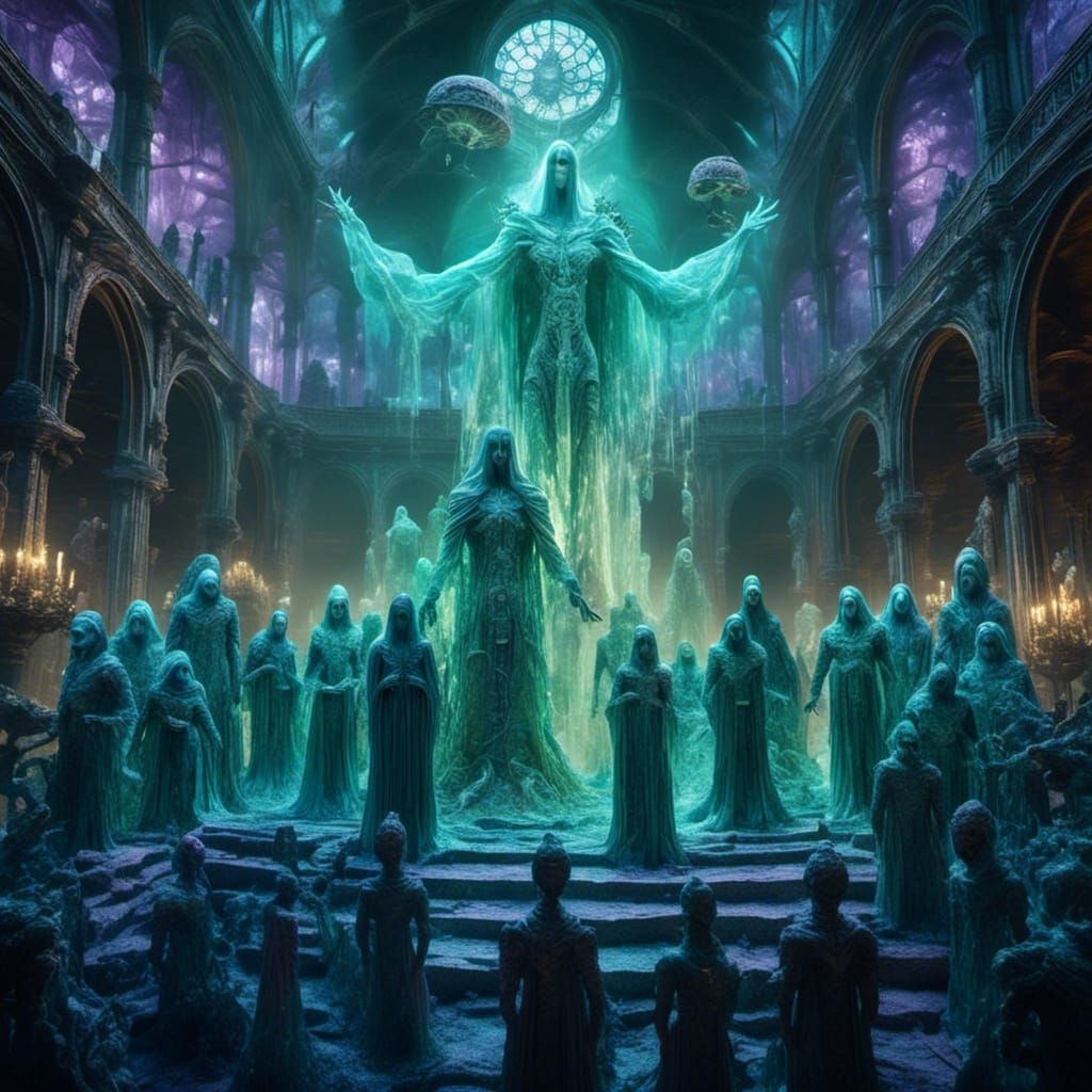 Surreal Alien Party in Valhalla: 8K Sci-Fi Scene