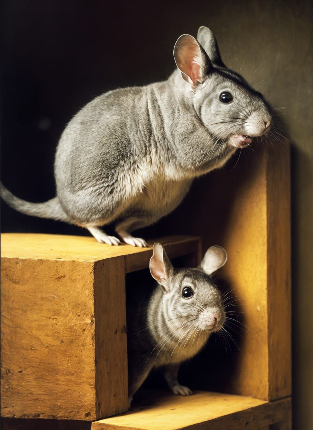 Chinchilla Family Portrait in Vermeer Style