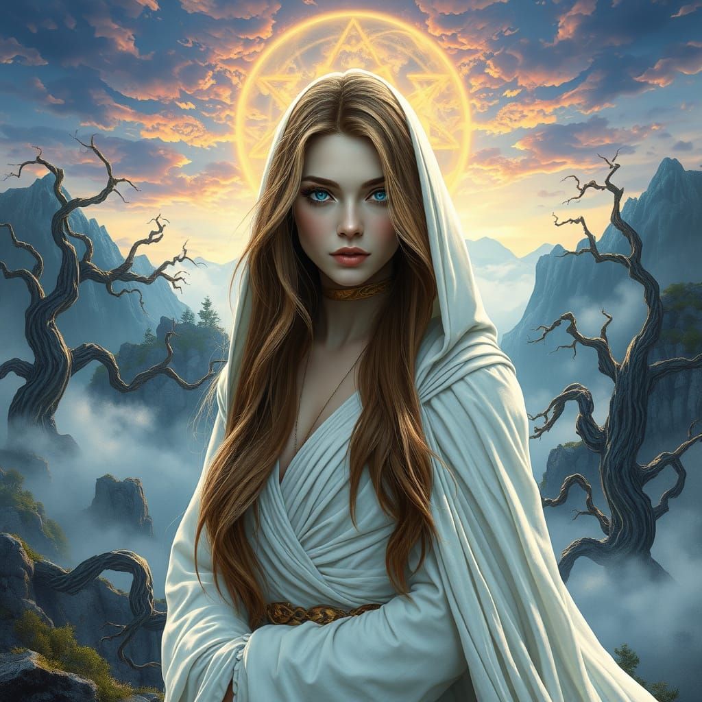 Enchanted Fantasy Maiden in Whispers of Ancient Wisdom