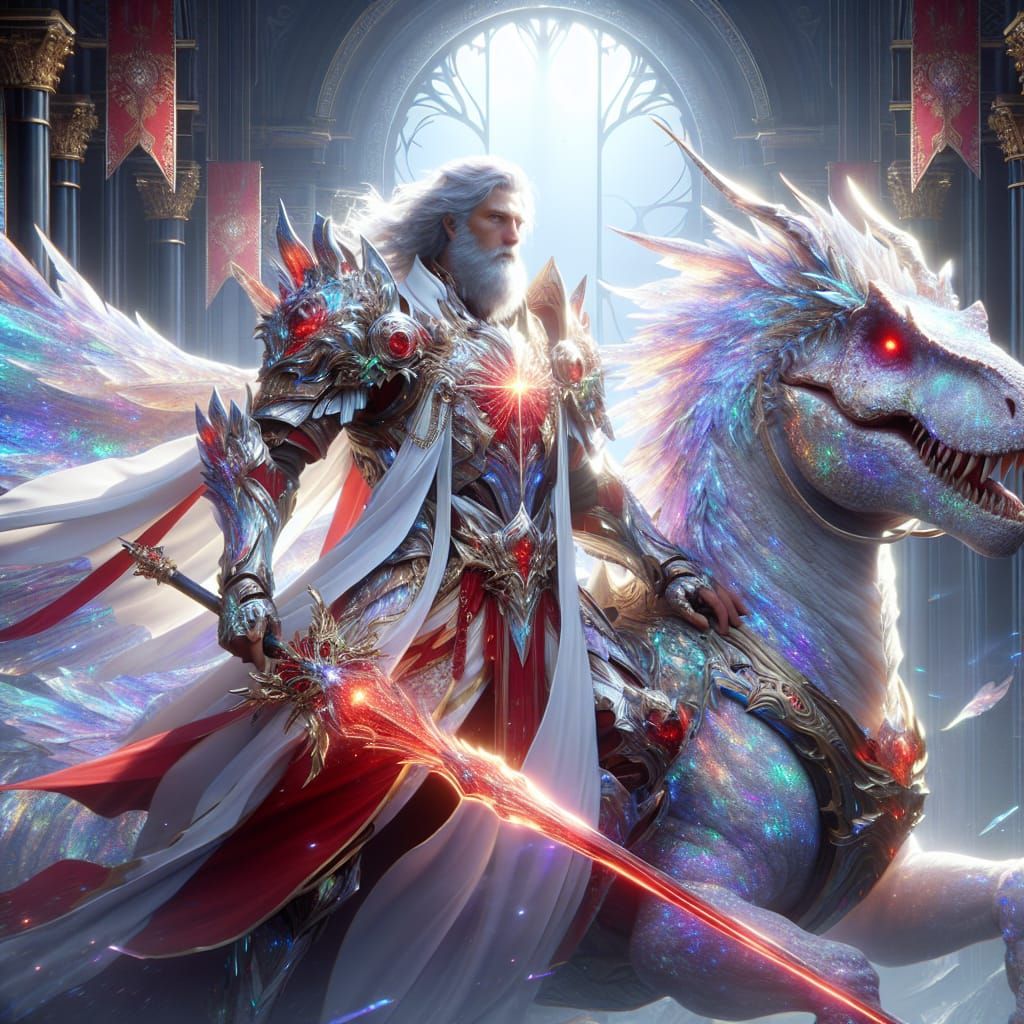 Warrior Christ Rides T-Rex in Fantasy Realm