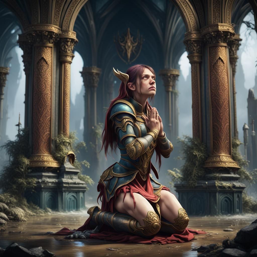 Emotional Plea for Forgiveness in Detailed Matte Painting