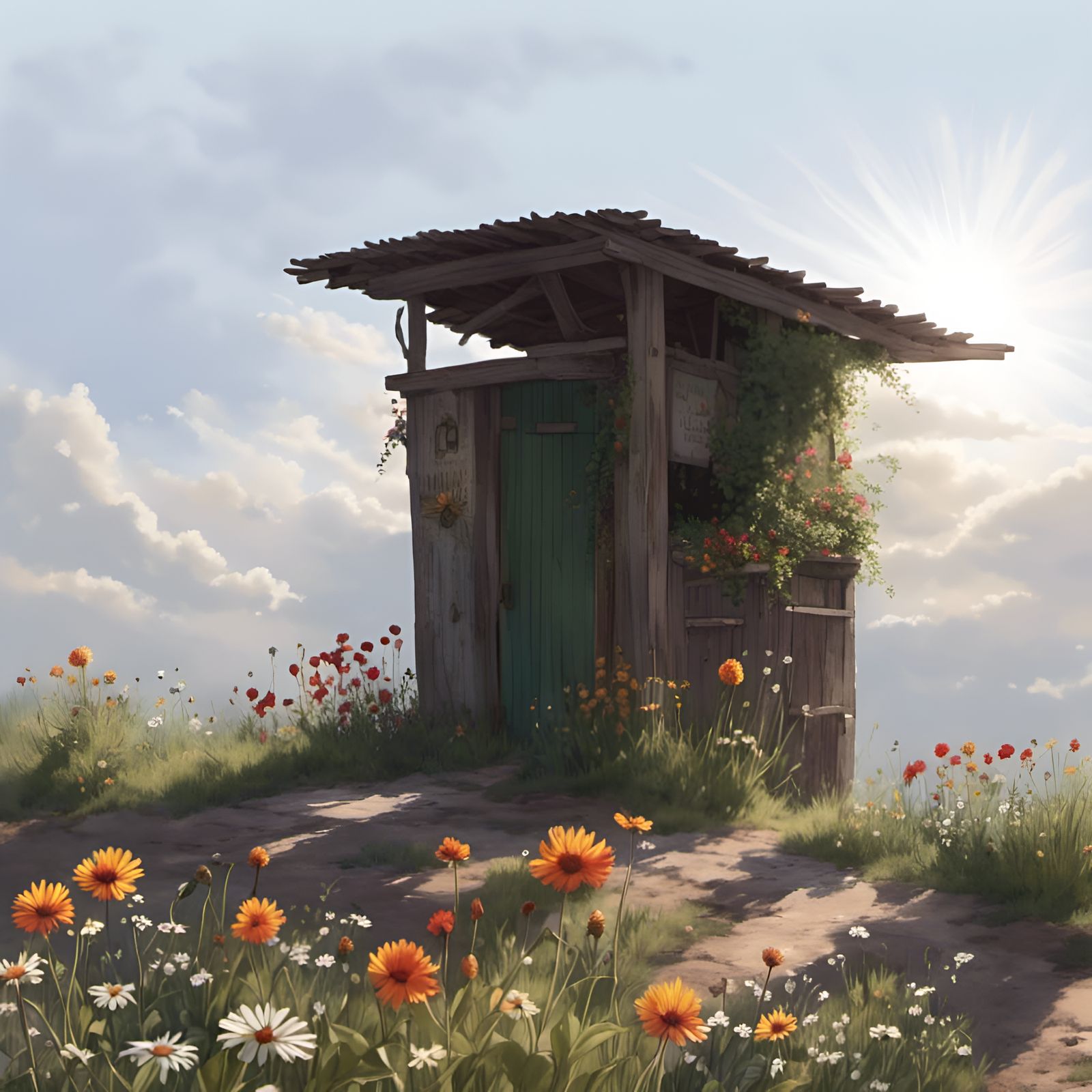 Soft Animals with Flowers in Retro Style