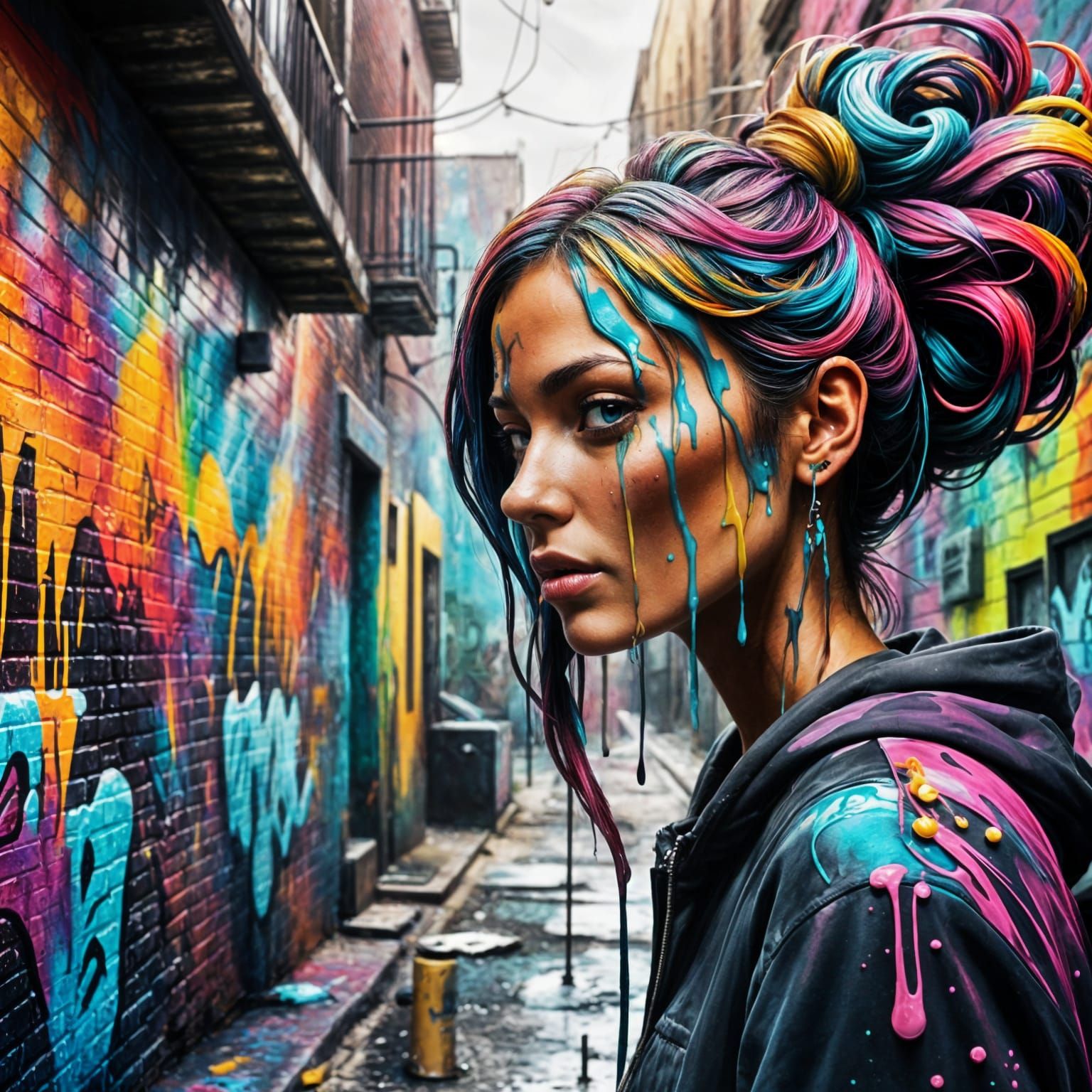 Vibrant Graffiti Art of a WordPress Web Designer