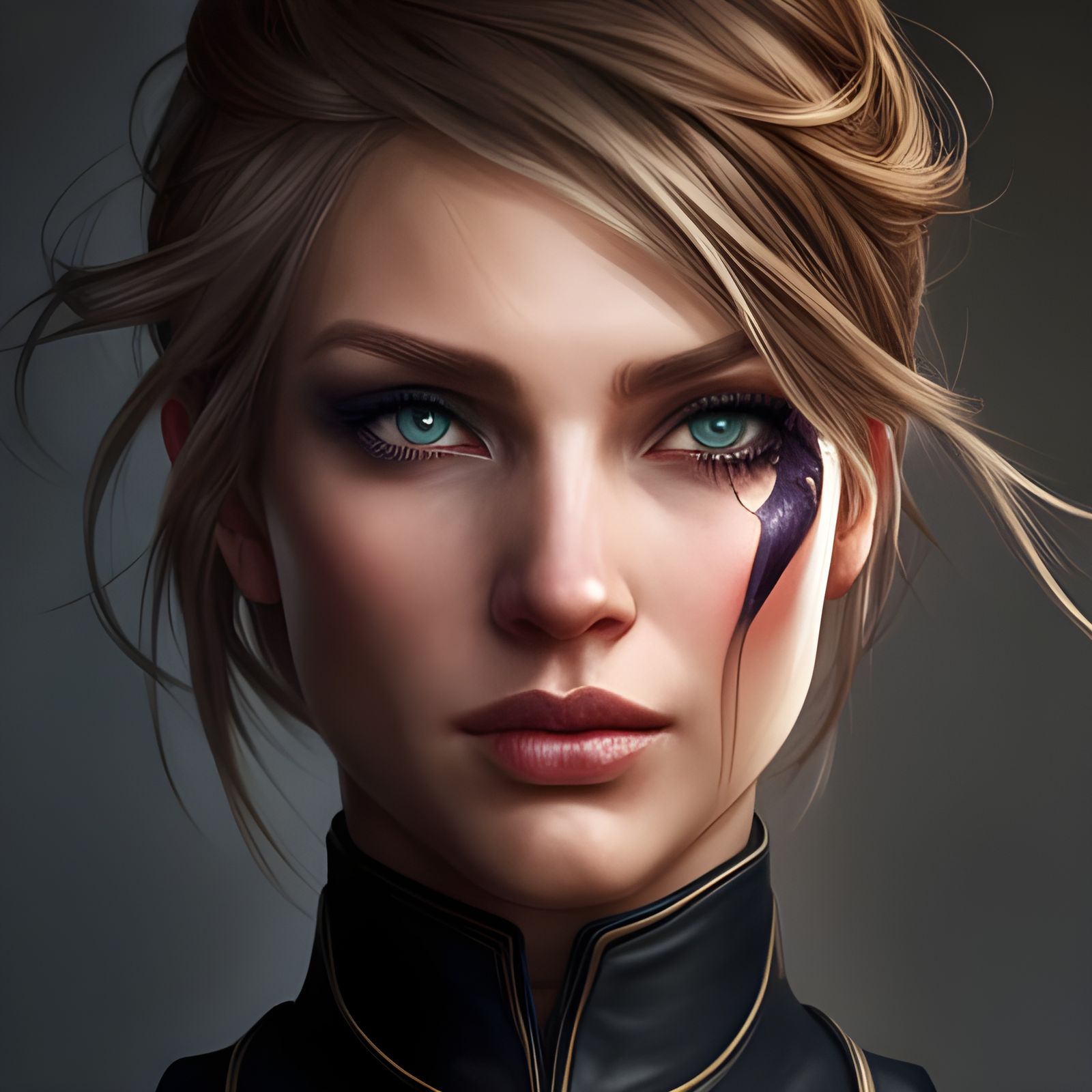 Detailed Portrait with Hyperrealistic Eyes