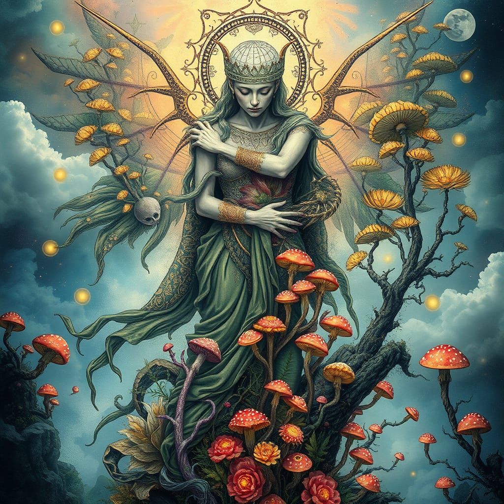 Celestial Beings in Dreamlike Surrealcore Concept Art