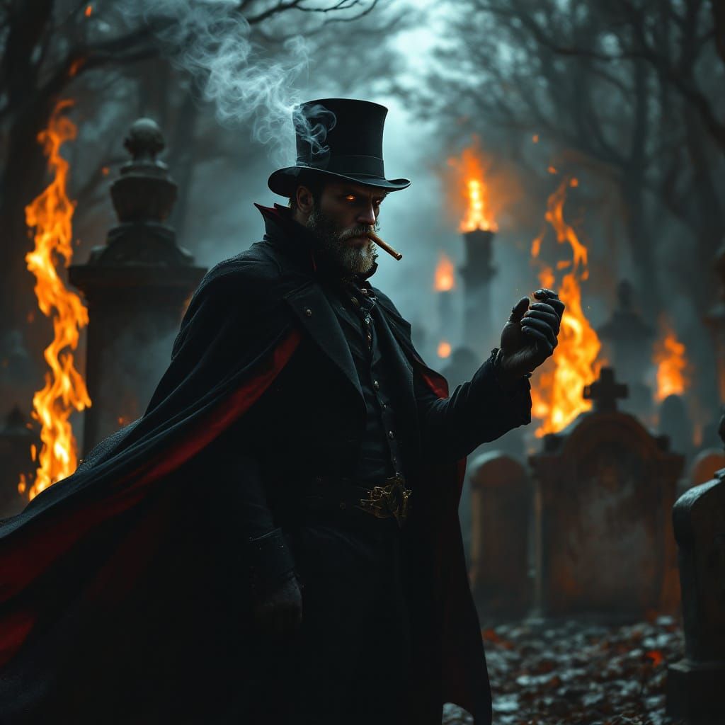 Victorian Man in Cemetery Concept Art