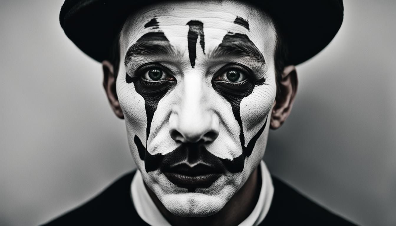 Monochrome Mime Portrait in Striking Detail