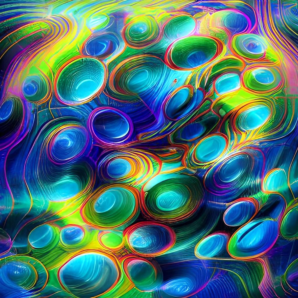 Kaleidoscopic River in Murakami Style