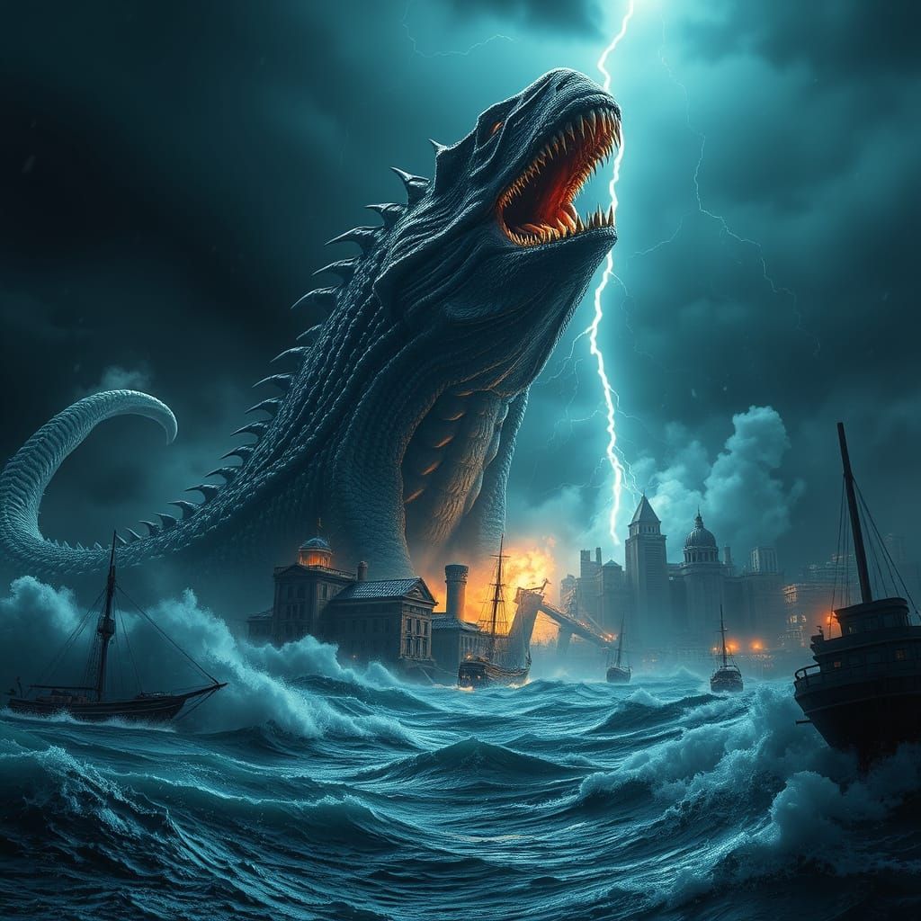 Colossal Kraken Attacks City in Hyper-Realistic 3D