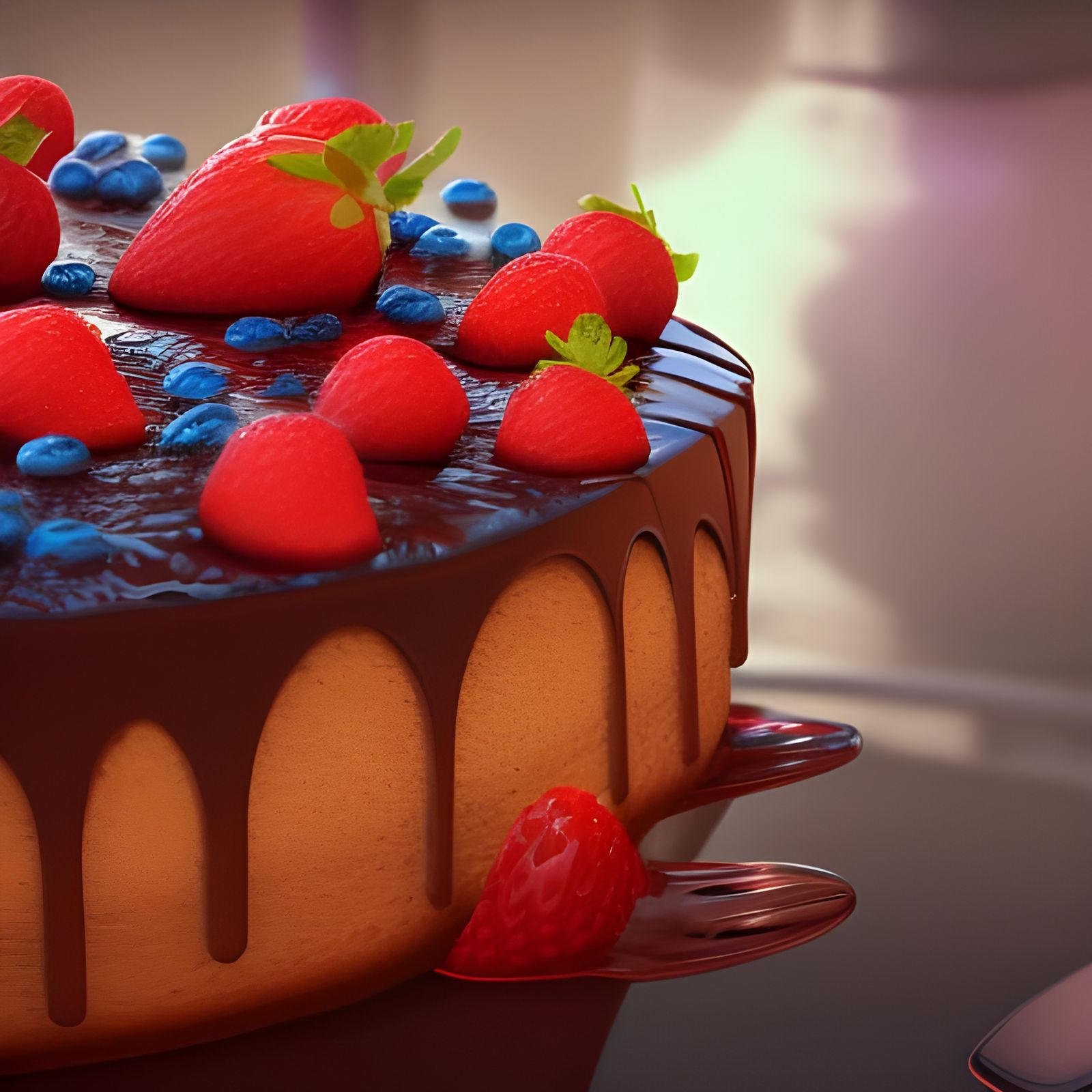 Delicious French Dessert Cake: Detailed Matte Painting
