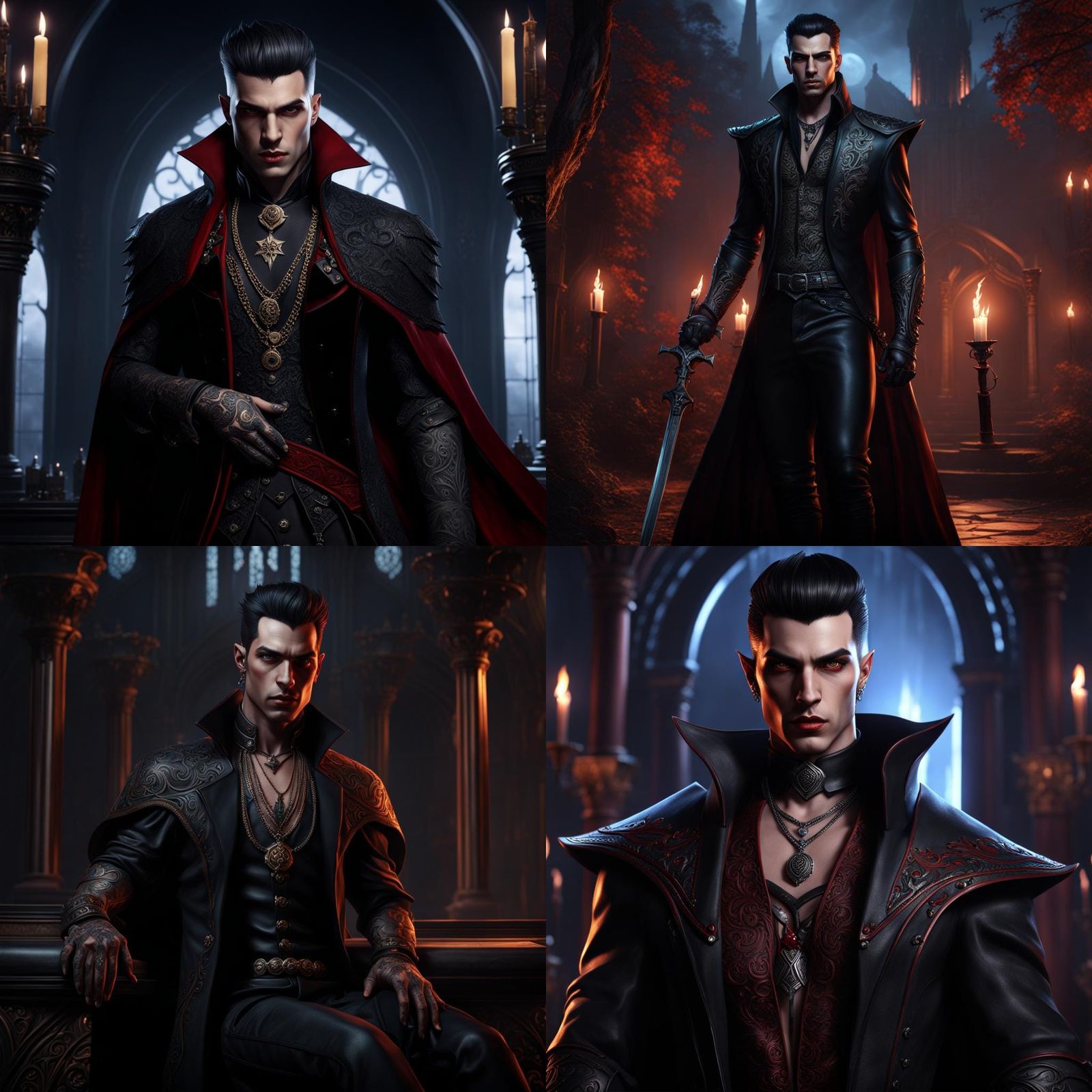 Edgelord Vampire in Atlanta: Detailed Fantasy Concept Art