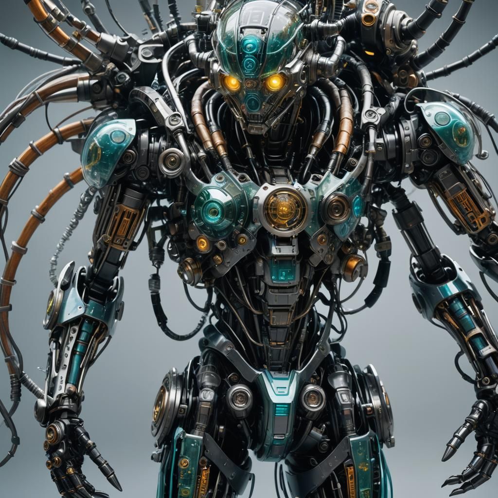 Biopunk Character with Bioluminescent Hair in 8K