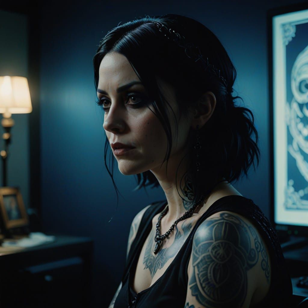 Gothic Hacker in Film Noir Style