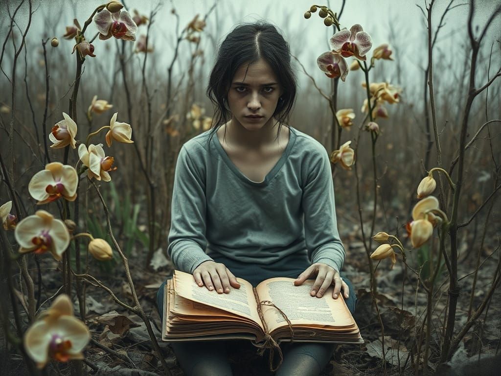 Melancholic Contemplation in a Barren Garden