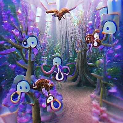 Octopus in Enchanted Forest